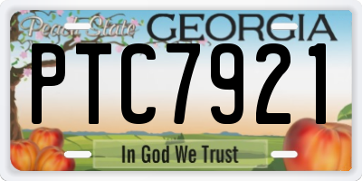 GA license plate PTC7921
