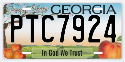GA license plate PTC7924