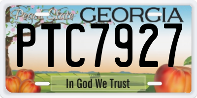 GA license plate PTC7927