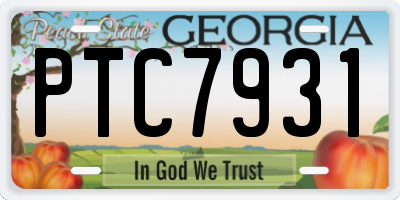 GA license plate PTC7931