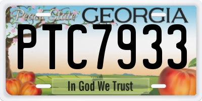 GA license plate PTC7933