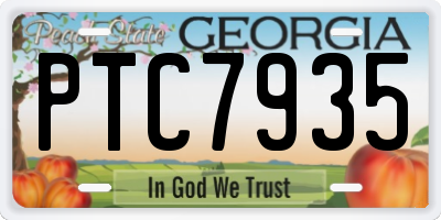 GA license plate PTC7935