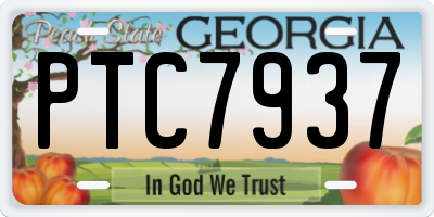 GA license plate PTC7937