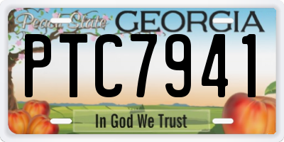GA license plate PTC7941
