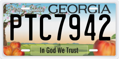 GA license plate PTC7942