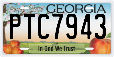 GA license plate PTC7943