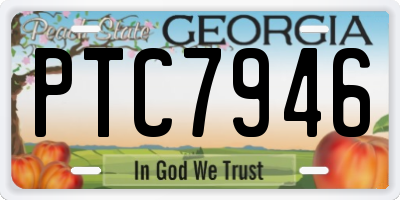 GA license plate PTC7946