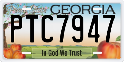 GA license plate PTC7947