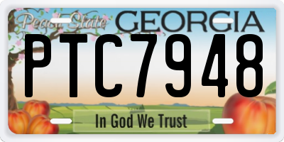GA license plate PTC7948