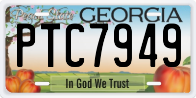 GA license plate PTC7949