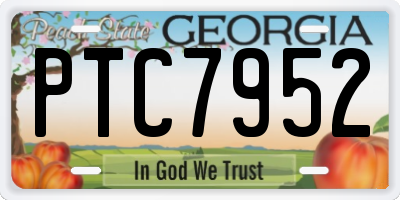 GA license plate PTC7952