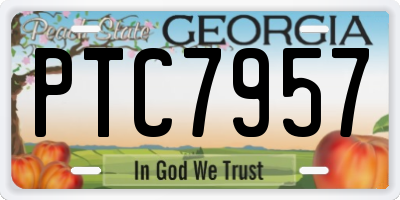 GA license plate PTC7957