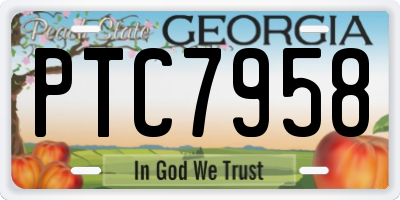 GA license plate PTC7958