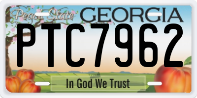 GA license plate PTC7962