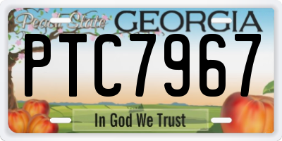 GA license plate PTC7967