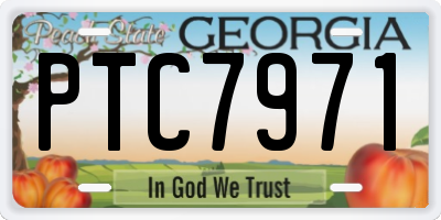 GA license plate PTC7971