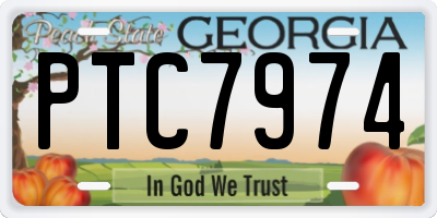 GA license plate PTC7974