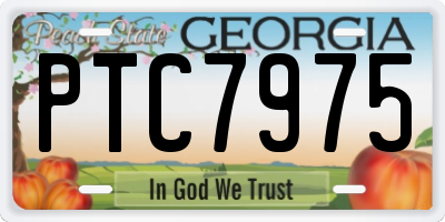 GA license plate PTC7975