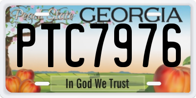 GA license plate PTC7976