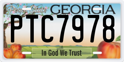 GA license plate PTC7978