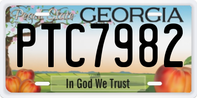 GA license plate PTC7982