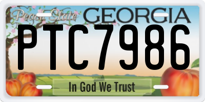 GA license plate PTC7986