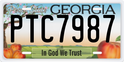 GA license plate PTC7987