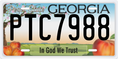 GA license plate PTC7988