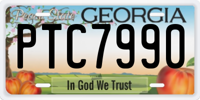 GA license plate PTC7990