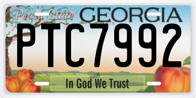 GA license plate PTC7992