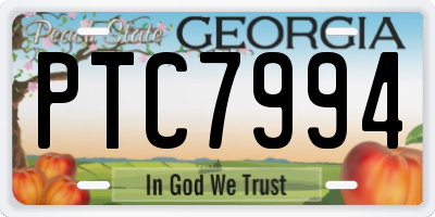 GA license plate PTC7994