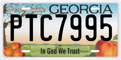 GA license plate PTC7995