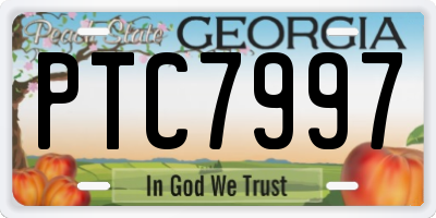 GA license plate PTC7997