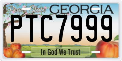 GA license plate PTC7999