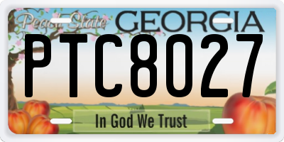 GA license plate PTC8027