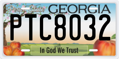 GA license plate PTC8032
