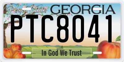 GA license plate PTC8041