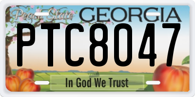 GA license plate PTC8047