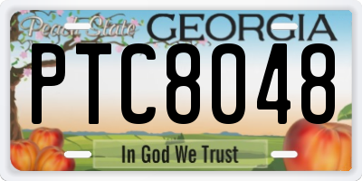 GA license plate PTC8048