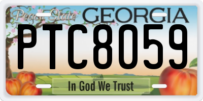 GA license plate PTC8059