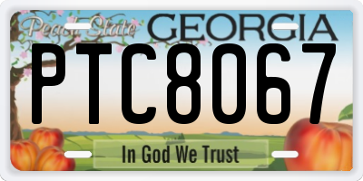 GA license plate PTC8067
