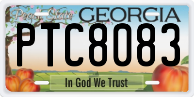 GA license plate PTC8083