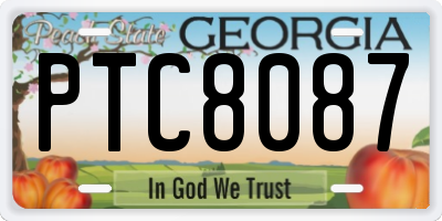 GA license plate PTC8087