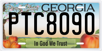 GA license plate PTC8090