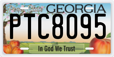 GA license plate PTC8095