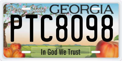 GA license plate PTC8098