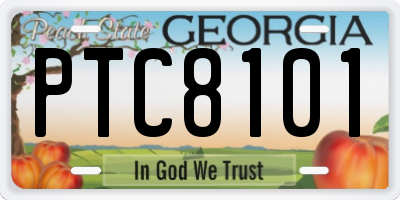GA license plate PTC8101