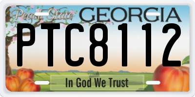 GA license plate PTC8112