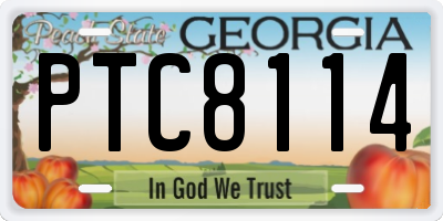 GA license plate PTC8114