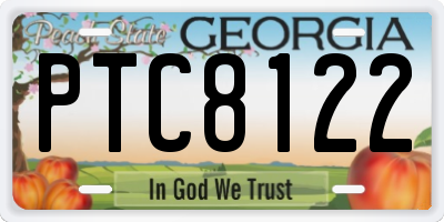 GA license plate PTC8122